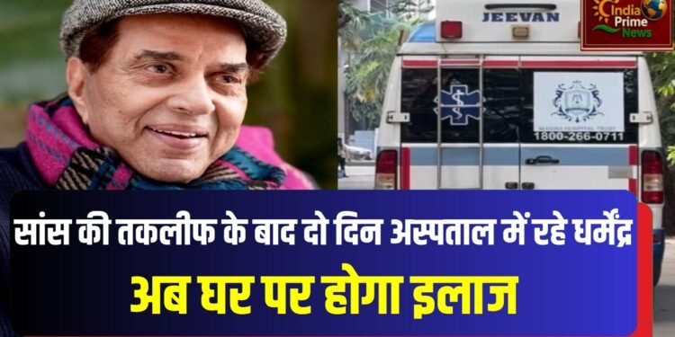 दिग्गज एक्टर धर्मेंद्र ब्रीच कैंडी अस्पताल से डिस्चार्ज